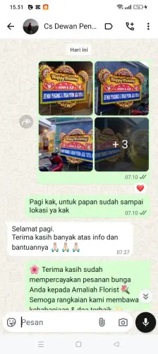 Testimonial Papan Bunga Pernikahan ternate